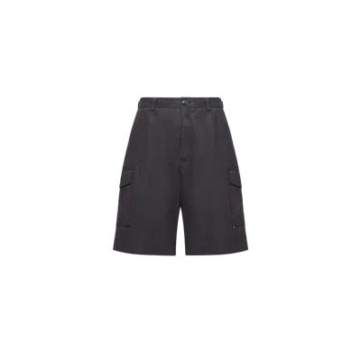 Moncler Gabardine Cargo Shorts In Gray