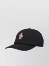 Moncler Grenoble Black Baseball Cap With Logo Embroidery In Cotton Man In Black