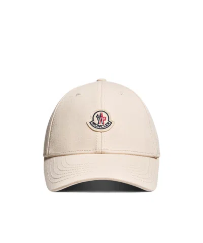 Moncler Gabardine Logo Patch Baseball Cap In Neutral