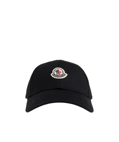 Moncler Gabardine Logo Patch Baseball Cap In Orange