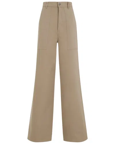 Moncler Brand-tab Patch-pocket Wide-leg Mid-rise Stretch-cotton Trousers In Multicolor