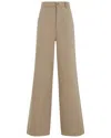 Moncler Brand-tab Patch-pocket Wide-leg Mid-rise Stretch-cotton Trousers In Brown