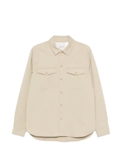 Moncler Gabardine Pocket Overshirt In Neutral