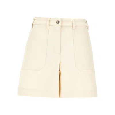 Moncler Logo Patch Mini Shorts In White