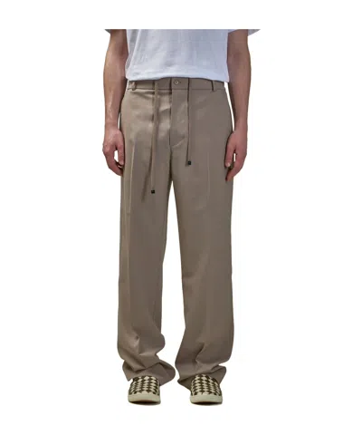 Moncler Gabardine Tailored Trousers In Gray
