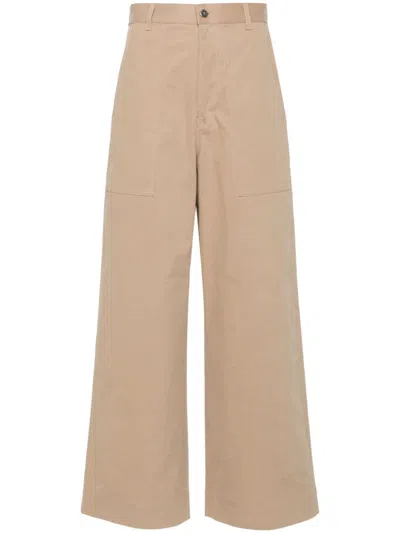 Moncler Gabardine Trousers In Brown