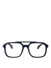 Moncler Matte Blue Injectate Glasses In Black