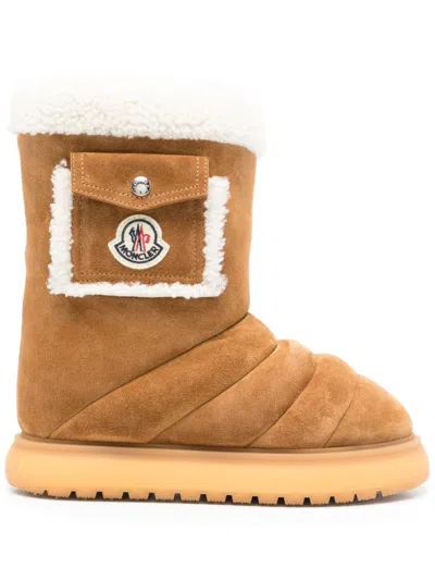 Moncler Gaia Pocket Boots In Brown