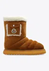 Moncler Gaia Pocket Suede Ankle Boots In Brown