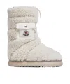Moncler Gaia Pocket Mid Shearling Boots, Women, White, Size: 39 In White