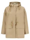 Moncler Gaillon Hooded Cotton Parka Beige
