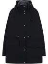 Moncler Gaillon Drawstring Hood Cotton Jacket In Blau