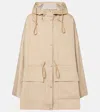 Moncler Gaillon Hooded Cotton Parka Beige In Black