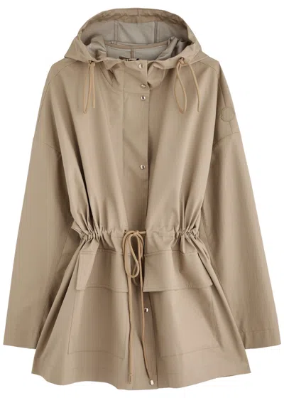 Moncler Gaillon Hooded Cotton-blend Poplin Parka In Beige