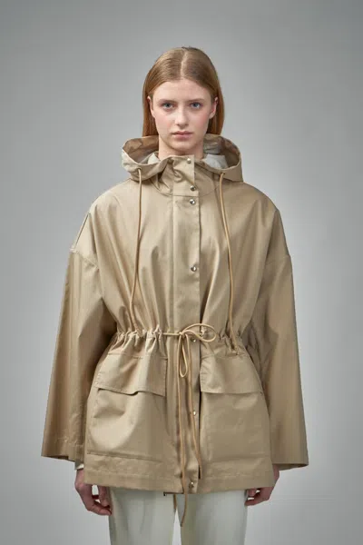 Moncler Gaillon Hooded Cotton Parka Coat In Brown