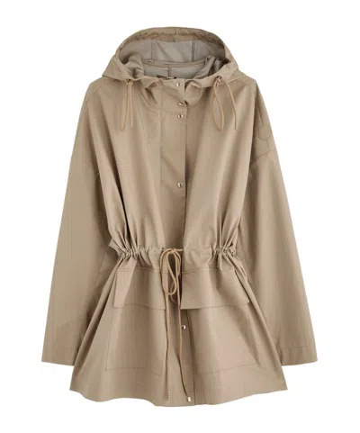 Moncler Gaillon Hooded Cotton-blend Poplin Parka In Neutral