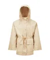 Moncler Gaillon Hooded Cotton Parka Beige In Nude