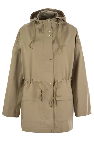 Moncler Women Gaillon - Cotton Hooded Parka In Beige