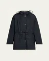 Moncler Gaillon Short Parka Jacket In Navy