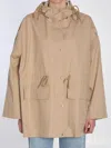 Moncler Gaillon Hooded Cotton Parka Beige In Beige