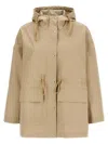 Moncler Gaillon Hooded Cotton Parka Beige In Beige