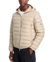 Moncler Galion Quilted Shell Hooded Down Jacket In Medium Beige