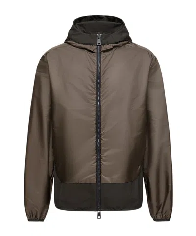 Moncler Galveston Hooded Windbreaker In Brown