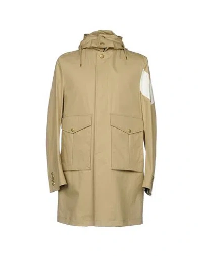 Moncler Gamme Bleu Man Overcoat Beige Size 3 Cotton In Neutral