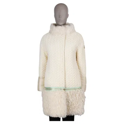 Pre-owned Moncler Gamme Rouge 2012 Shearling Trim Quilted Coat Jacket 1 S In Sand