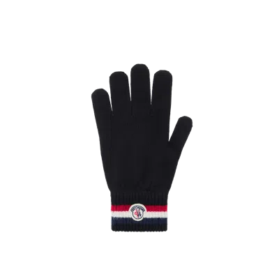 Moncler Tricolor Wool Gloves Black