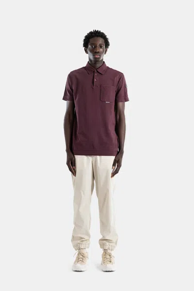 Moncler Garment-dyed Piqué Cotton Polo In Burgundy