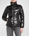 Moncler Gast Glossy Nylon Chevron-quilted Jacket In Black