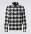 Moncler Gelt Checked Cotton Down Shirt Jacket In Black