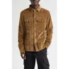 Moncler Gelt Corduroy Puffer Down Shirt Jacket In Yellow