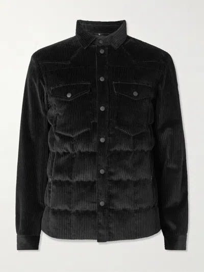 Moncler Gelt Cotton-blend Corduroy Down Ski Jacket In Black