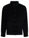 Moncler Corduroy Shirt Jacket Featuring Chest Pockets In Black