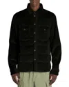 Moncler Gelt Corduroy Down Shirt Jacket In Black