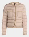Moncler Gencay Braided Down Jacket In Medium Beige
