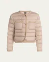 Moncler Gencay Braided Down Jacket In Medium Beige