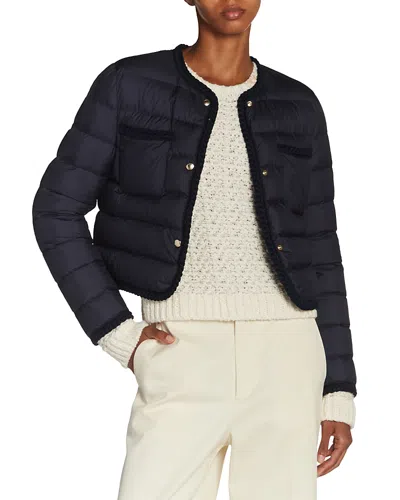 MONCLER GENCAY BRAIDED TRIM QUILTED JACKET
