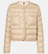 Moncler Gencay Snap Button Fastening Down Jacket In Beige