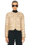 Moncler Gencay Snap Button Fastening Down Jacket In Beige