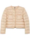 Moncler Gencay Snap Button Fastening Down Jacket In Neutrals