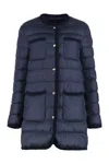 Moncler Gencay Long Snap Button Fastening Down Jacket In Blue