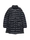 Moncler Genet Long Down Jacket In Black