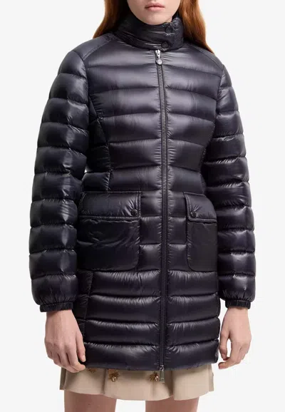 Moncler Genet Long Down Jacket In Multi