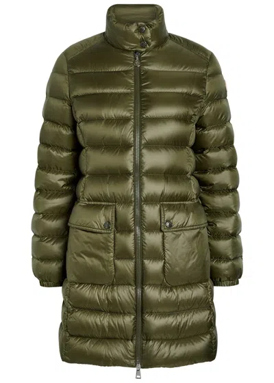 Moncler Genet Padded Shell Coat In Green