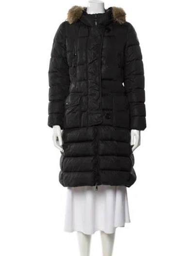Pre-owned Moncler Genevriette Giubbotto Nylon Down Coat In Black