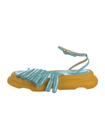 Pre-owned Moncler Genius 1952 X Awake Ny Leather Gladiator Sandals In Multi