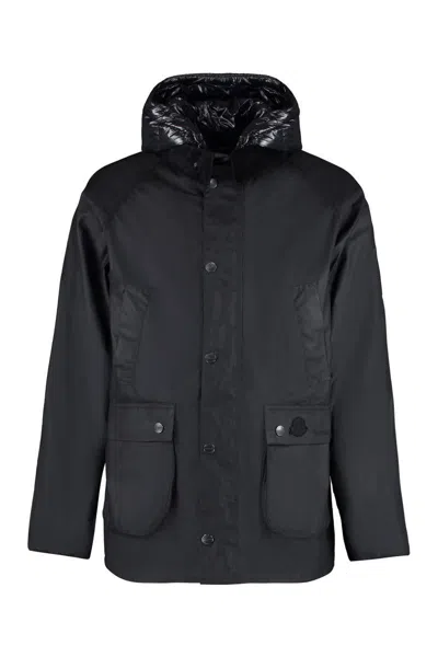 Moncler Genius 2 Moncler 1952 X Barbour Black Wight Hooded Down Jacket